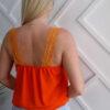 top z koronką pomarańczowy bluzka koronka orange na ramiączkach