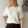 sweter baby alpaka krótki rękaw biały kremowy Toscana-39