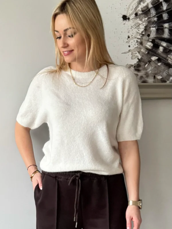 sweter baby alpaka krótki rękaw biały kremowy Toscana-39