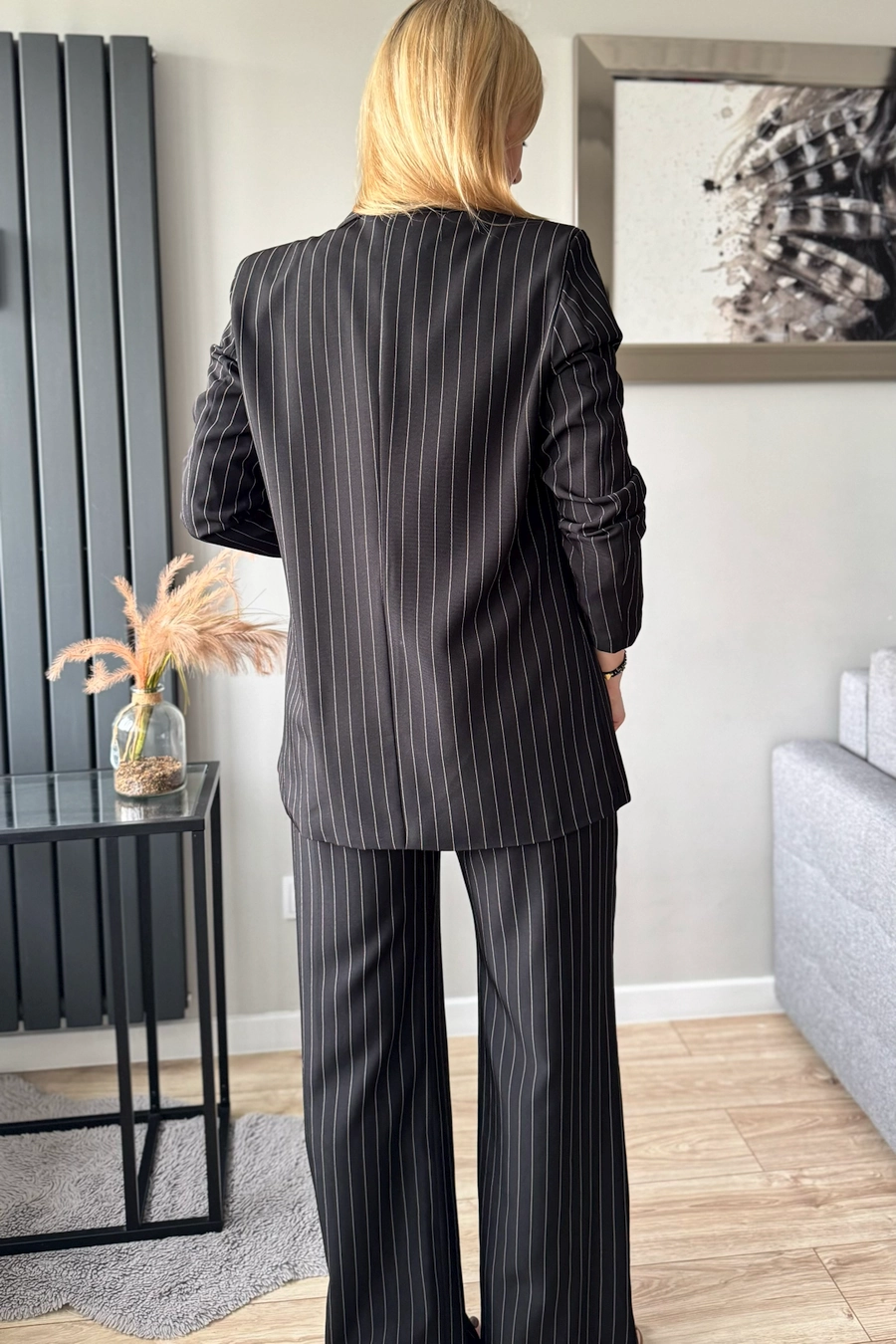 marynarka damska czarna oversize w paski
