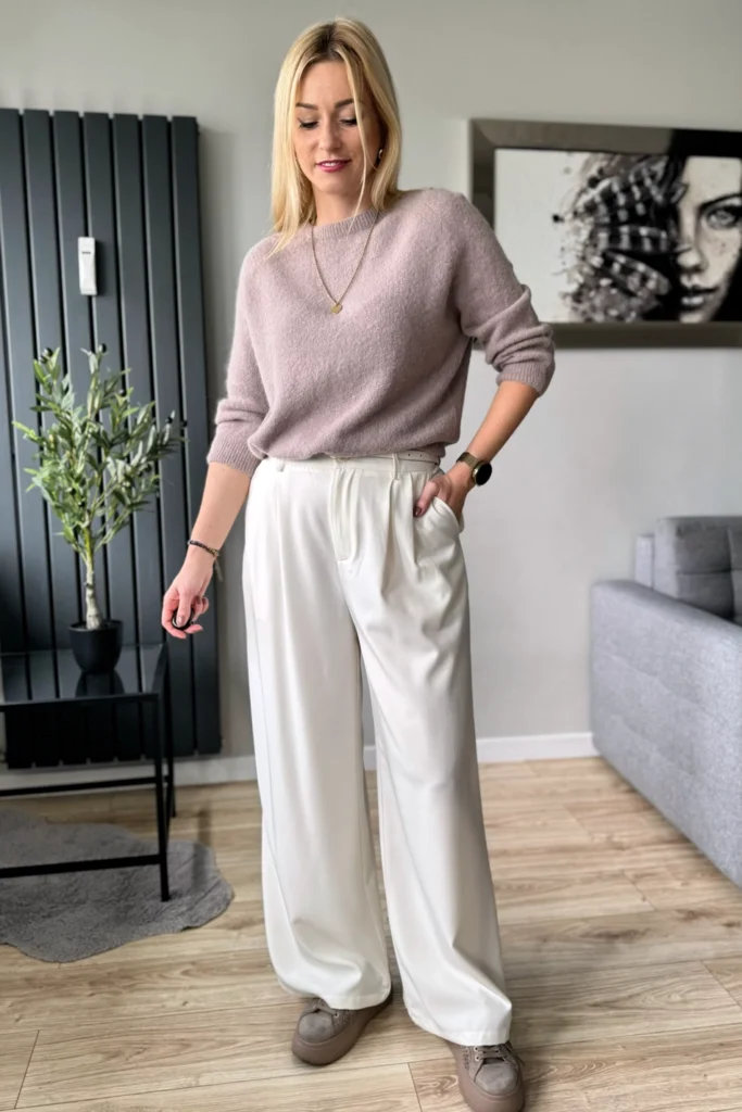 sweter damski z alpaki baby alpaka z rękawem 3/4 taupe mocca